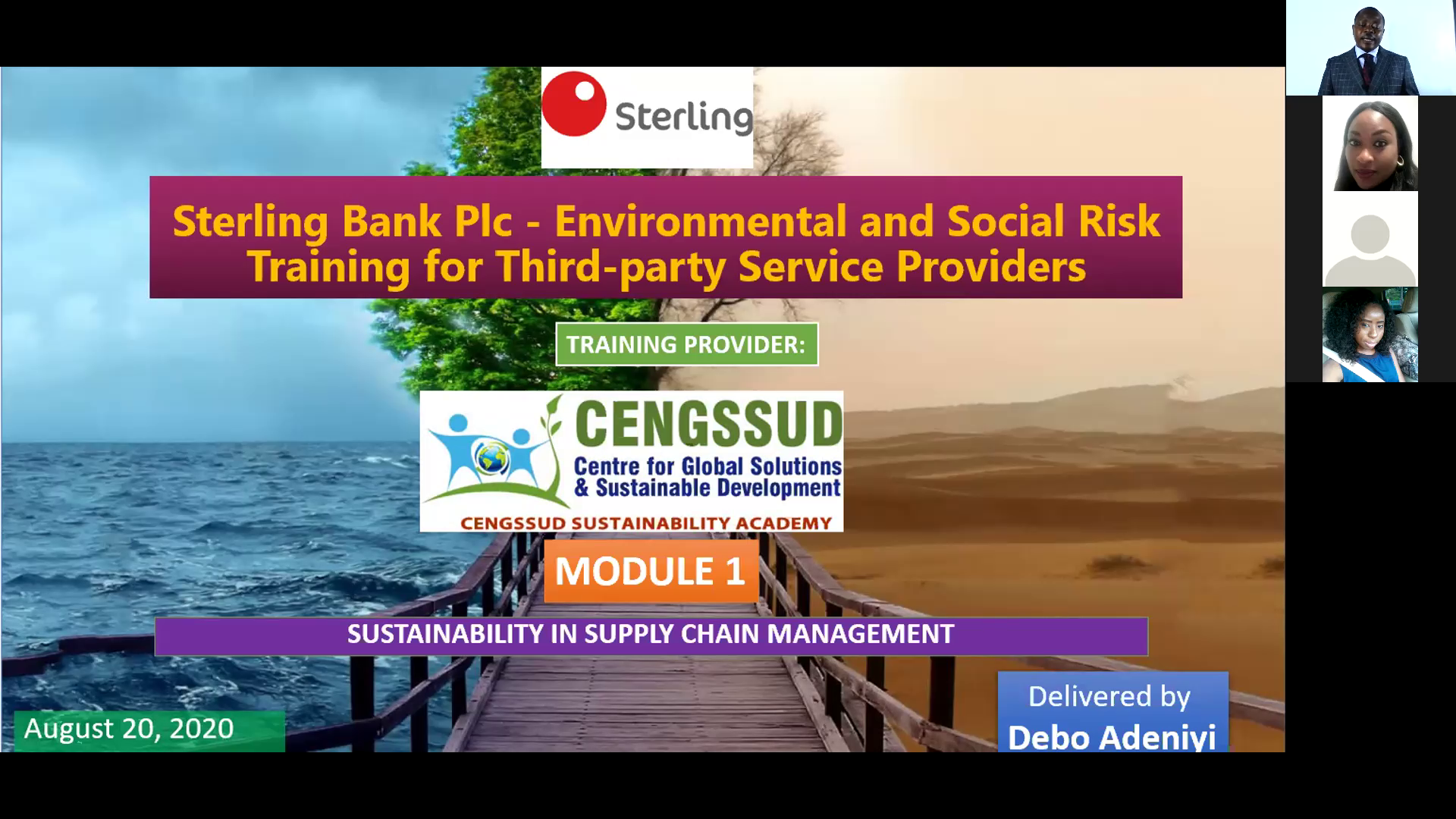 In-house Training for Sterling Bank Plc – Environmental and Social Risk Training for Third-party Service Providers